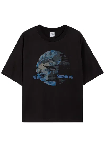 Won Hundred Houston Globe Printed Cotton T-shirt In Blue