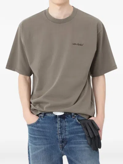 Won Hundred La Italic Logo-embroidered T-shirt In Brown