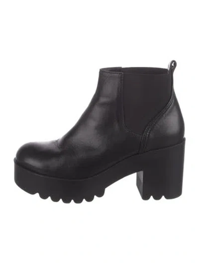 Pre-owned Won Hundred Leather Chelsea Boots In Black