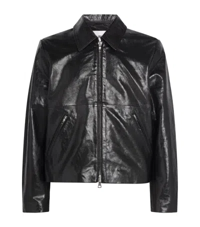Won Hundred Leather Dutton Jacket In Black