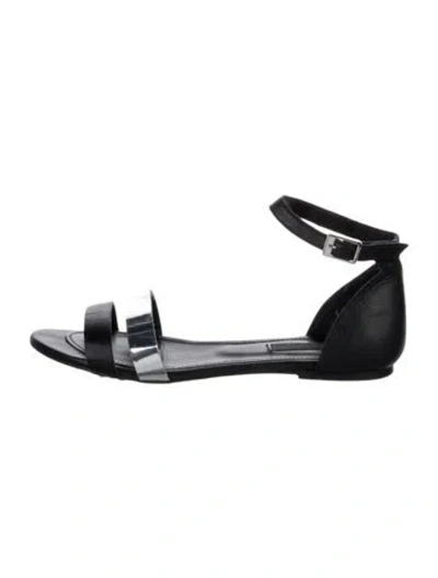 Pre-owned Won Hundred Leather Sandals In Black