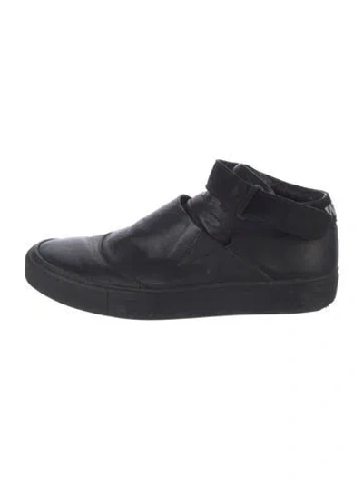 Pre-owned Won Hundred Leather Sneakers In Black