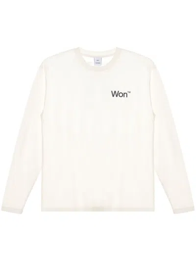 Won Hundred Letter T-shirt In Neutral