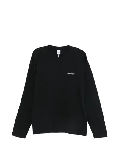 Won Hundred Logo-embroidered Long-sleeve T-shirt In Black