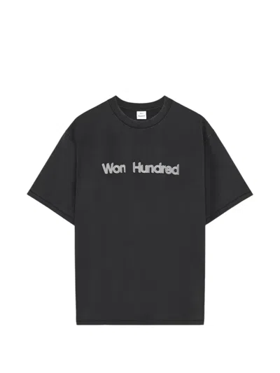 Won Hundred Logo-print Cotton T-shirt In Black