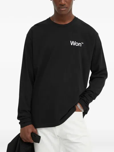 Won Hundred Logo-print Long-sleeve T-shirt In Black