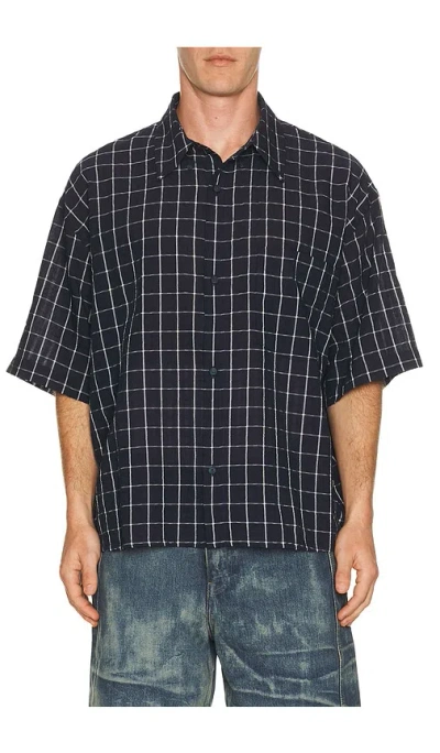 Won Hundred Maza Check Short Sleeve Shirt In Blue