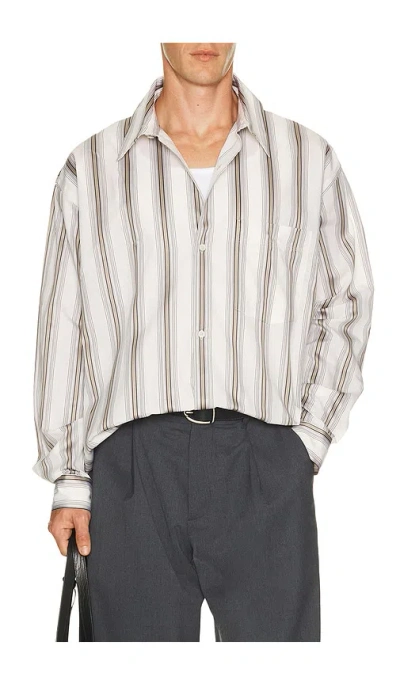 Won Hundred Maza Stripe Shirt In Brown