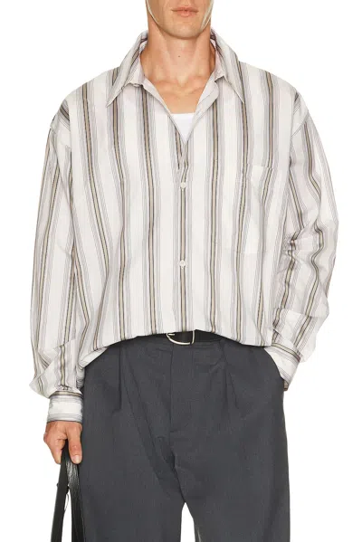 Won Hundred Maza Stripe Shirt In Brown