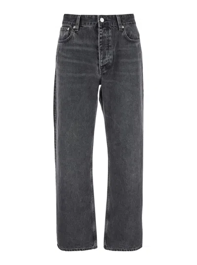 Won Hundred Men's Organic Cotton Denim Jeans With Belt Loops And Straight Hem In Black