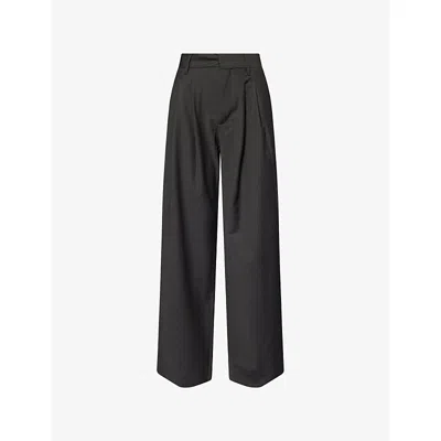 Won Hundred Mens Camille Straight-leg Wool-blend Trousers Licorice In Black