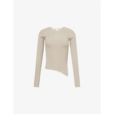 Won Hundred Mens Ada Round-neck Ribbed-knit Jumper London Fog In Gray