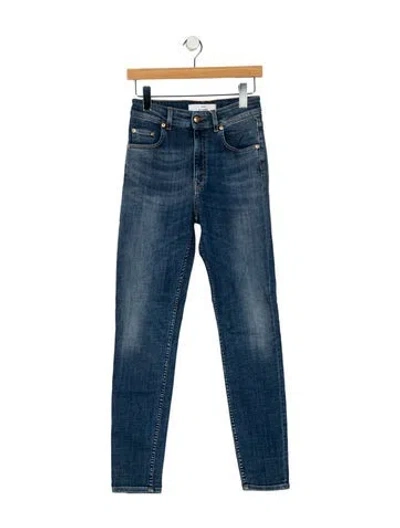Pre-owned Won Hundred Mid-rise Skinny Leg Jeans In Blue