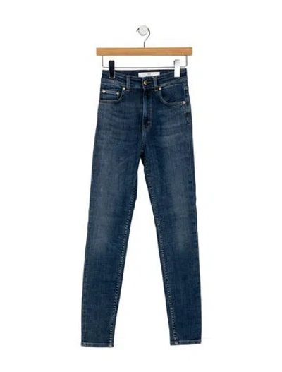 Pre-owned Won Hundred Mid-rise Skinny Leg Jeans In Blue