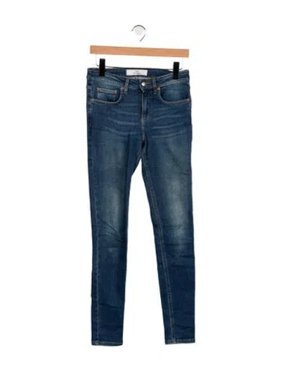 Pre-owned Won Hundred Mid-rise Skinny Leg Jeans In Blue