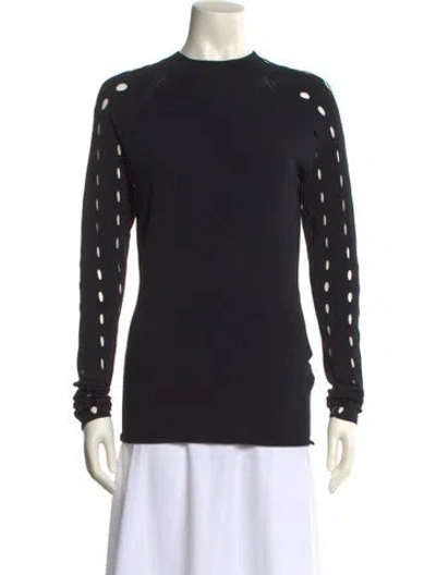 Pre-owned Won Hundred Mock Neck Long Sleeve Top In Black