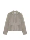 Won Hundred Patch-pocket Suede Jacket In Gray