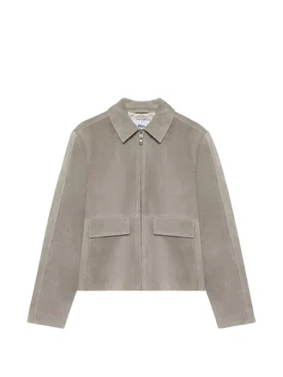 Won Hundred Patch-pocket Suede Jacket In Gray