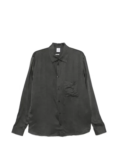 Won Hundred Pete Chest-pocket Button-fastening Shirt In Gray