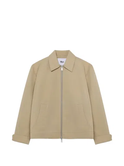 Won Hundred Peter Cotton Zip Up Jacket In Neutral