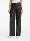Won Hundred Pleated-front Leather Trousers In Black