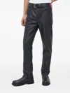Won Hundred Pockets Logo-patch Leather Trousers In Black