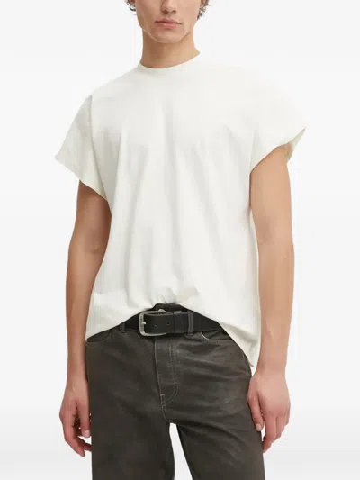 Won Hundred Ribbed-trim Cap-sleeve T-shirt In White