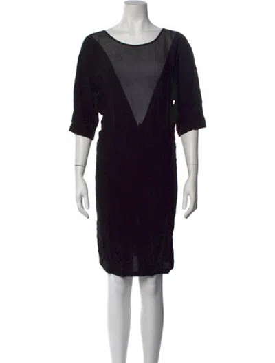 Pre-owned Won Hundred Scoop Neck Knee-length Dress In Black