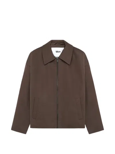Won Hundred Sebastian Zip-up Jacket In Brown
