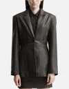 Won Hundred Silva Leather Blazer In Brown