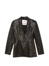Won Hundred Silva Leather Jacket In Brown