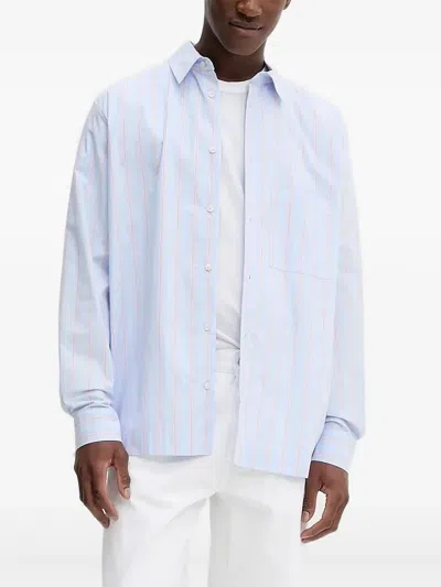 Won Hundred Stripe-pattern Shirt In Blue
