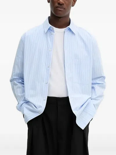 Won Hundred Striped Long-sleeved Shirt In Blue