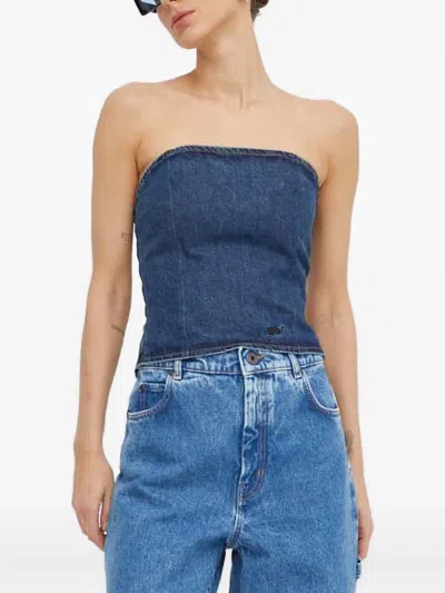 Won Hundred Tie-back Strapless Top In Blue