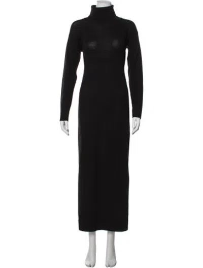 Pre-owned Won Hundred Turtleneck Long Dress In Blue