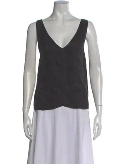 Pre-owned Won Hundred V-neck Sleeveless Top In Gray