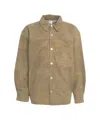 Won Hundred Zayne' Suede Overshirt In Brown
