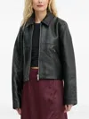 Won Hundred Zip-front Leather Jacket In Black