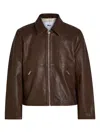Won Hundred Dutton Textured Leather Jacket In Brown