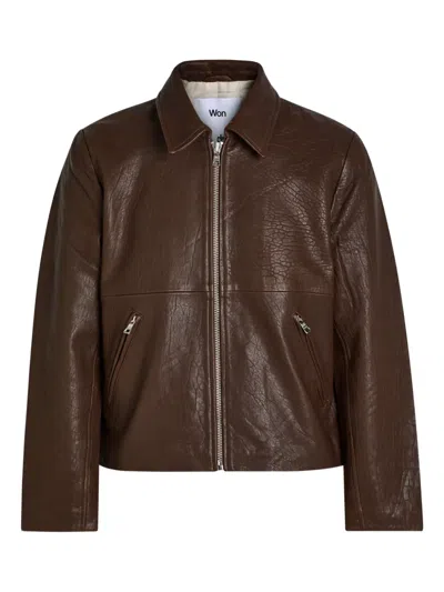 WON HUNDRED ZIP LEATHER JACKET