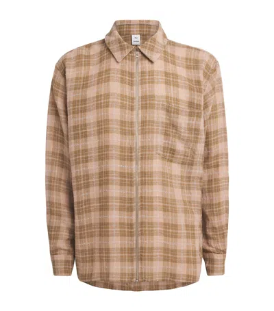 Won Hundred Zip-up Zayne Shirt In Brown