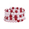 Wona Trading Shamballa Beaded Wrap Bracelet In Pearl And Red
