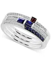 WONDER FINE JEWELRY 3-PC. SET SAPPHIRE (1/3 CT. T.W.), GARNET ACCENT, & DIAMOND (1/6 CT. T.W.) STAR WARS R2D2 INSPIRED R