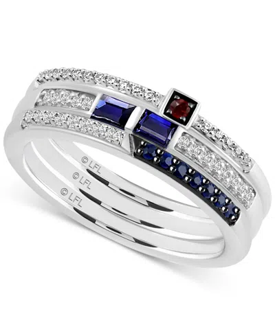 Wonder Fine Jewelry Star Wars  3-pc. Set Sapphire (1/3 Ct. T.w.), Garnet Accent, & Diamond (1/6 Ct. T In Sterling Silver