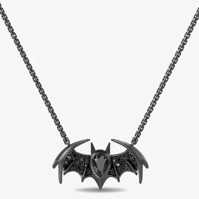 Wonder Fine Jewelry Batman Womens 1/6 Ct. T.w. Genuine Black Onyx Sterling Silver 18 Inch Pendant Necklace