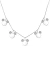 WONDER FINE JEWELRY DIAMOND MICKEY MOUSE DANGLE COLLAR NECKLACE (1/5 CT. T.W.) IN STERLING SILVER, 16" + 2" EXTENDER