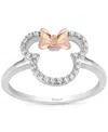 WONDER FINE JEWELRY DIAMOND MINNIE MOUSE SILHOUETTE RING (1/6 CT. T.W.) IN STERLING SILVER & ROSE GOLD-PLATE