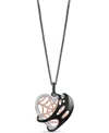 Wonder Fine Jewelry Marvel  Diamond Spiderman Venom Heart 18" Pendant Necklace (1/10 Ct. T.w.) In Ste In Pink Gold