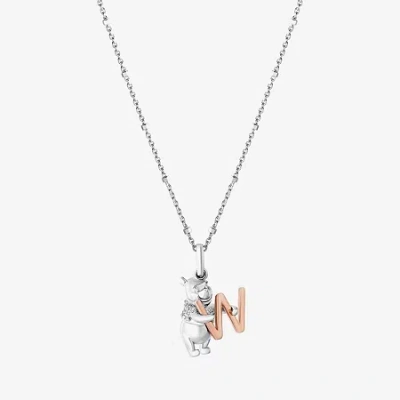 Wonder Fine Jewelry Disney Jewels Collection Initial "a" Womens Diamond Accent Natural White Diamond 14k Rose Gold Over 