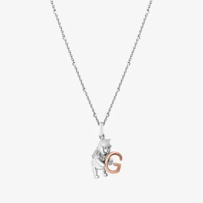 Wonder Fine Jewelry Disney Jewels Collection Initial "a" Womens Diamond Accent Natural White Diamond 14k Rose Gold Over  In Green